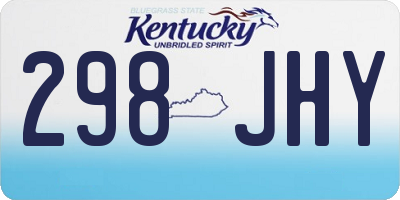 KY license plate 298JHY