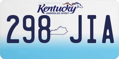 KY license plate 298JIA