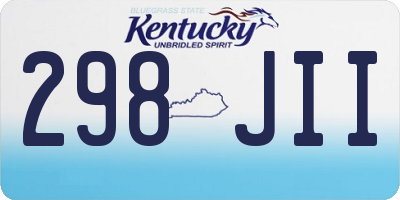 KY license plate 298JII