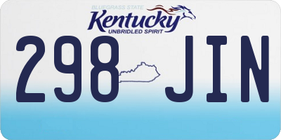 KY license plate 298JIN