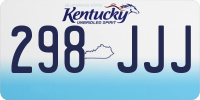 KY license plate 298JJJ