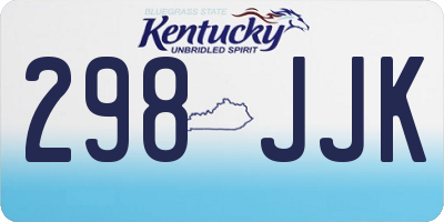 KY license plate 298JJK
