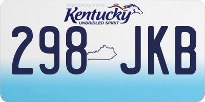 KY license plate 298JKB