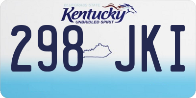 KY license plate 298JKI