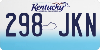 KY license plate 298JKN