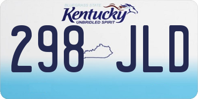 KY license plate 298JLD