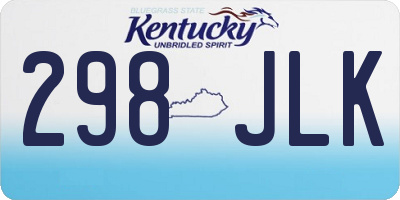 KY license plate 298JLK