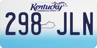KY license plate 298JLN