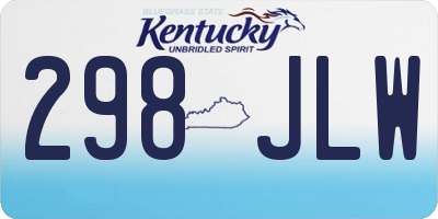 KY license plate 298JLW
