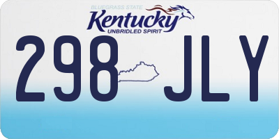 KY license plate 298JLY