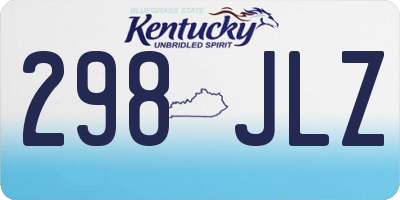 KY license plate 298JLZ