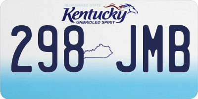 KY license plate 298JMB