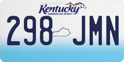KY license plate 298JMN