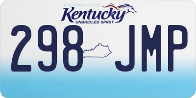 KY license plate 298JMP