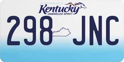 KY license plate 298JNC