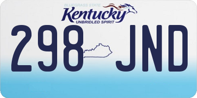 KY license plate 298JND