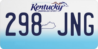 KY license plate 298JNG