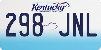 KY license plate 298JNL