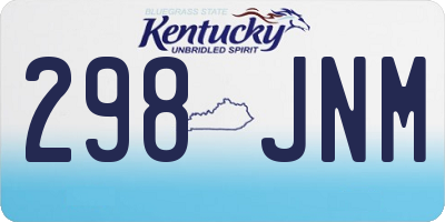 KY license plate 298JNM