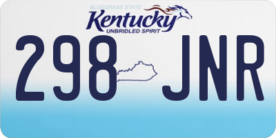 KY license plate 298JNR