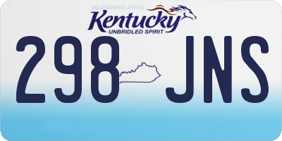 KY license plate 298JNS