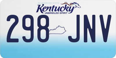 KY license plate 298JNV