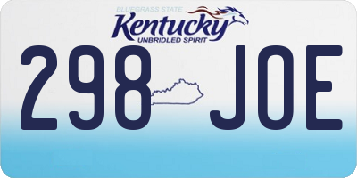 KY license plate 298JOE