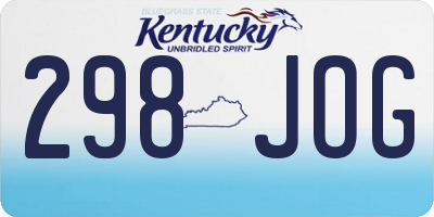 KY license plate 298JOG