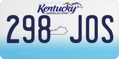 KY license plate 298JOS
