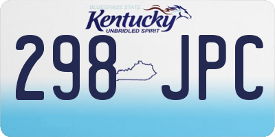 KY license plate 298JPC