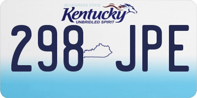 KY license plate 298JPE