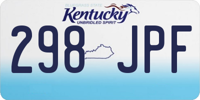 KY license plate 298JPF