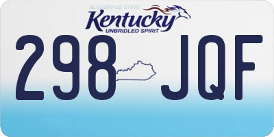 KY license plate 298JQF