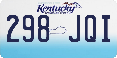 KY license plate 298JQI