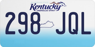 KY license plate 298JQL