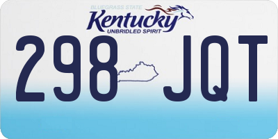 KY license plate 298JQT