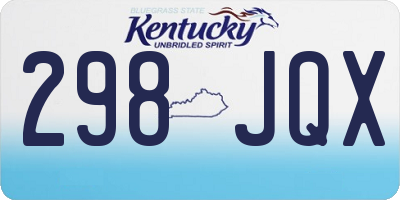 KY license plate 298JQX