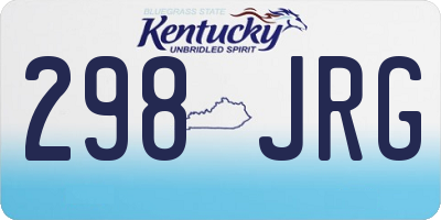 KY license plate 298JRG