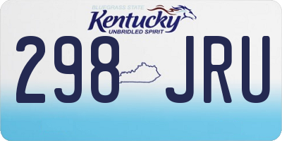 KY license plate 298JRU