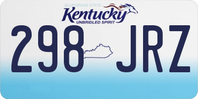 KY license plate 298JRZ