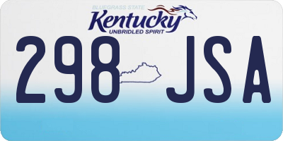 KY license plate 298JSA