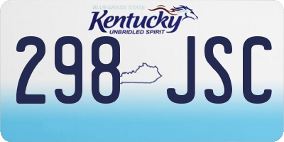 KY license plate 298JSC