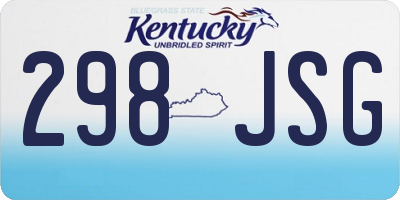 KY license plate 298JSG