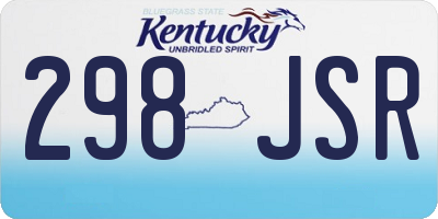 KY license plate 298JSR