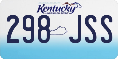 KY license plate 298JSS