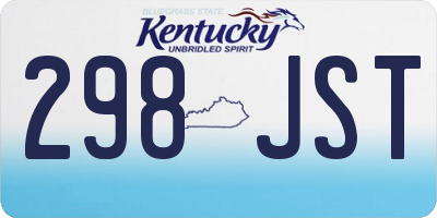 KY license plate 298JST