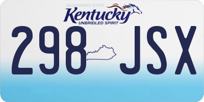 KY license plate 298JSX