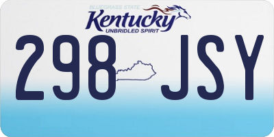 KY license plate 298JSY