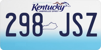 KY license plate 298JSZ
