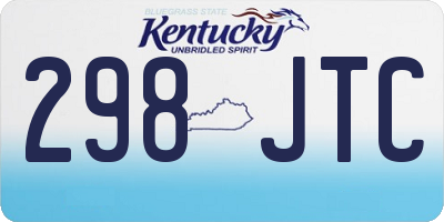 KY license plate 298JTC